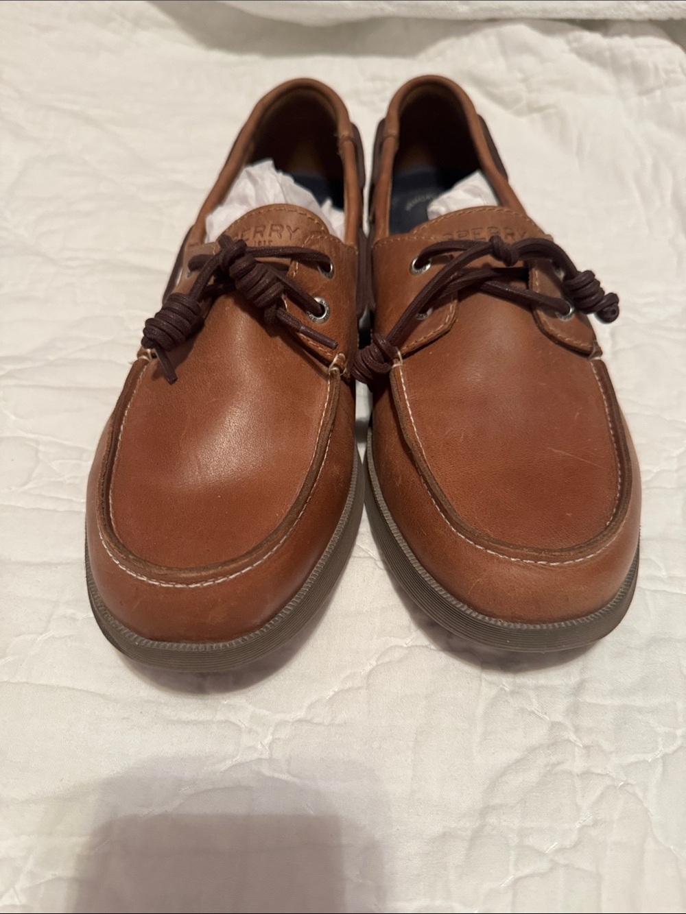 Sperry Men’s Brown Leather 2-Eye Boat Shoes